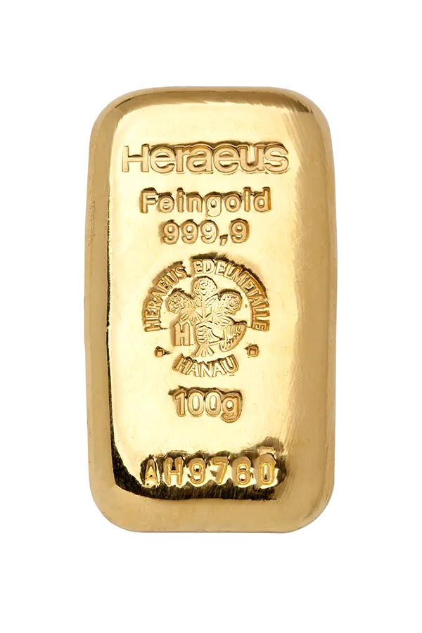 100g cast gold bar